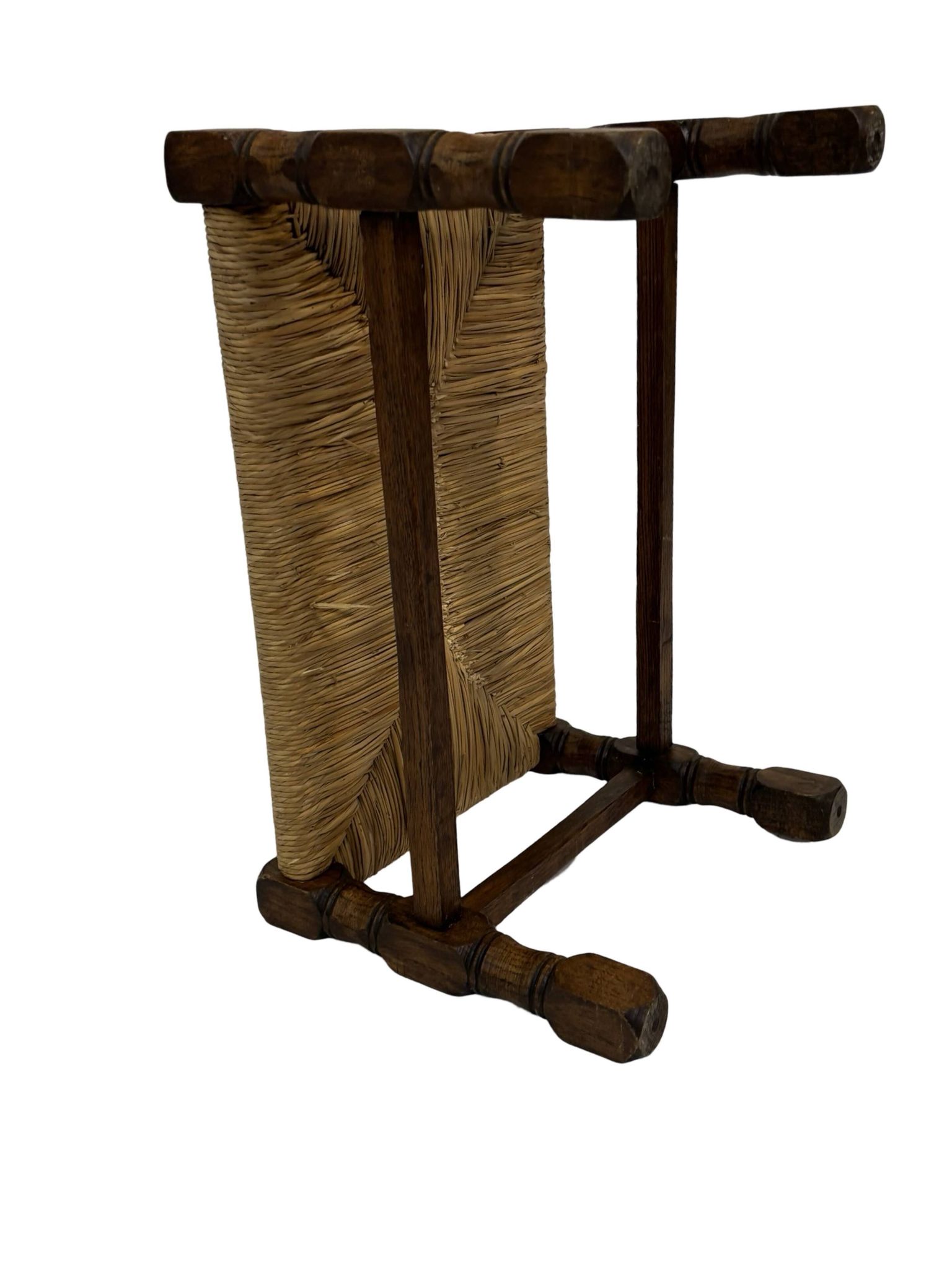 Tabouret vintage en rotin petit tabouret ottoman du milieu du siècle design années 60