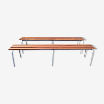 Pair of school benches, 50