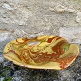 Dish on foot, glazed Provençal ceramic