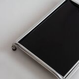 Plateau en aluminium et verre, Italie, Années 50/60