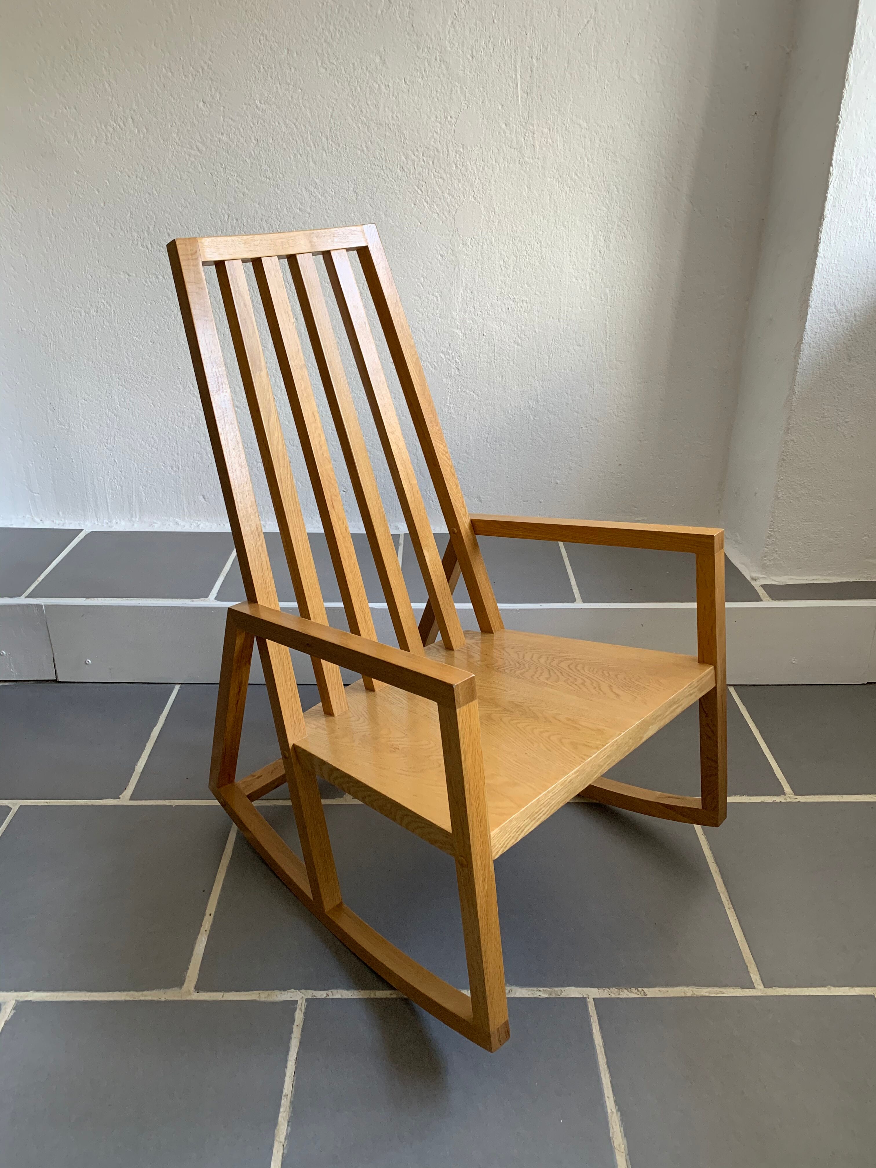 Rocking chair hêtre blond vintage