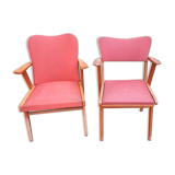 2 mismatched bridge chairs