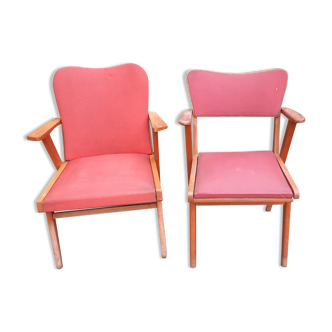 2 mismatched bridge chairs