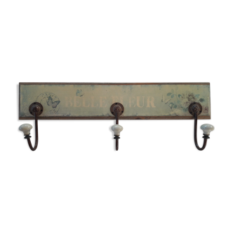Wooden wall coat rack 3 hooks