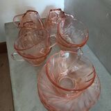 Set of 9 pink Vereco cups
