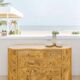 Rattan “leaf” chest of drawers