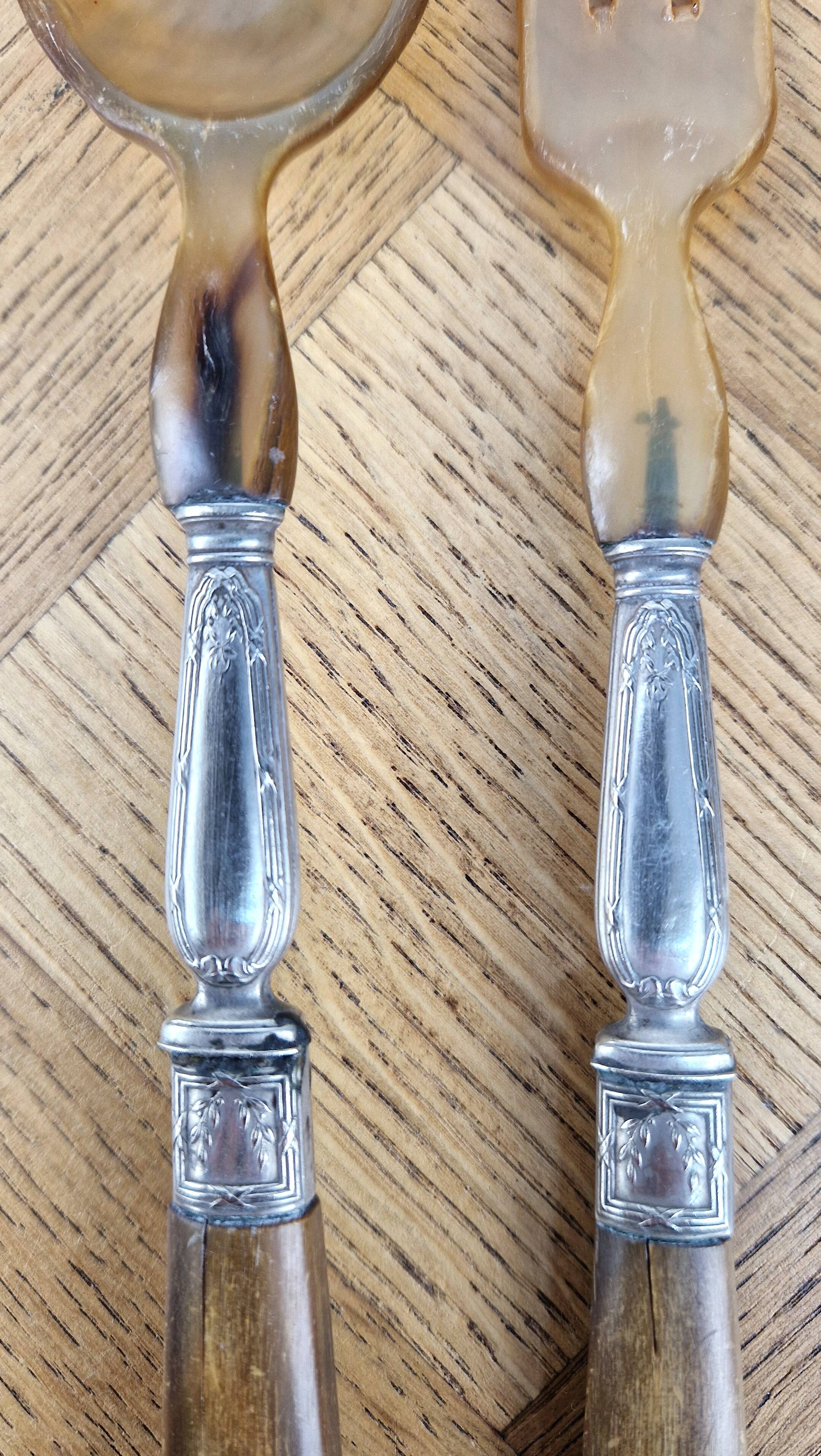 Silver-plated salad servers