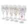 ensemble de 10 flûtes à champagne peintes à la main, fleurs en relief
