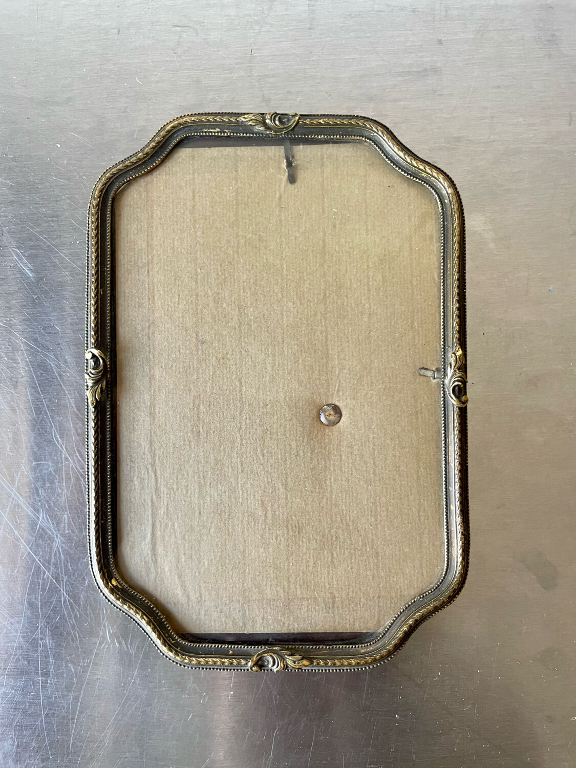 Cadre photo en métal de couleur or vintage 18 cm x 12,5 cm