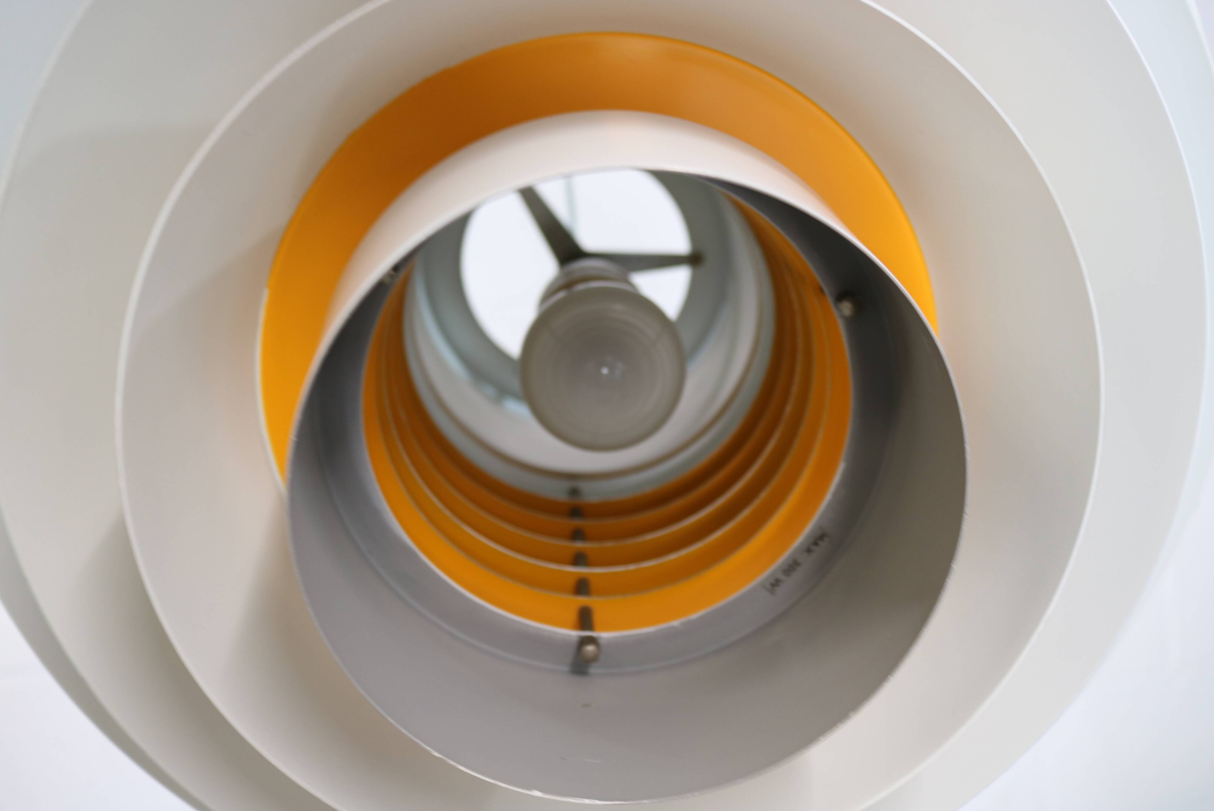 XL Verona Pendant by Svend Middelboe - 1980s Scandinavian  - White/Yellow