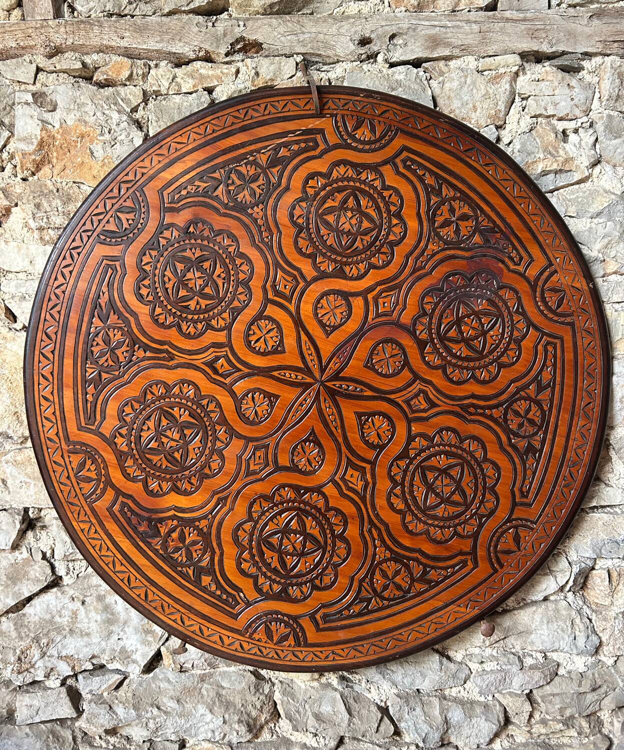 Large carved tray wall decoration