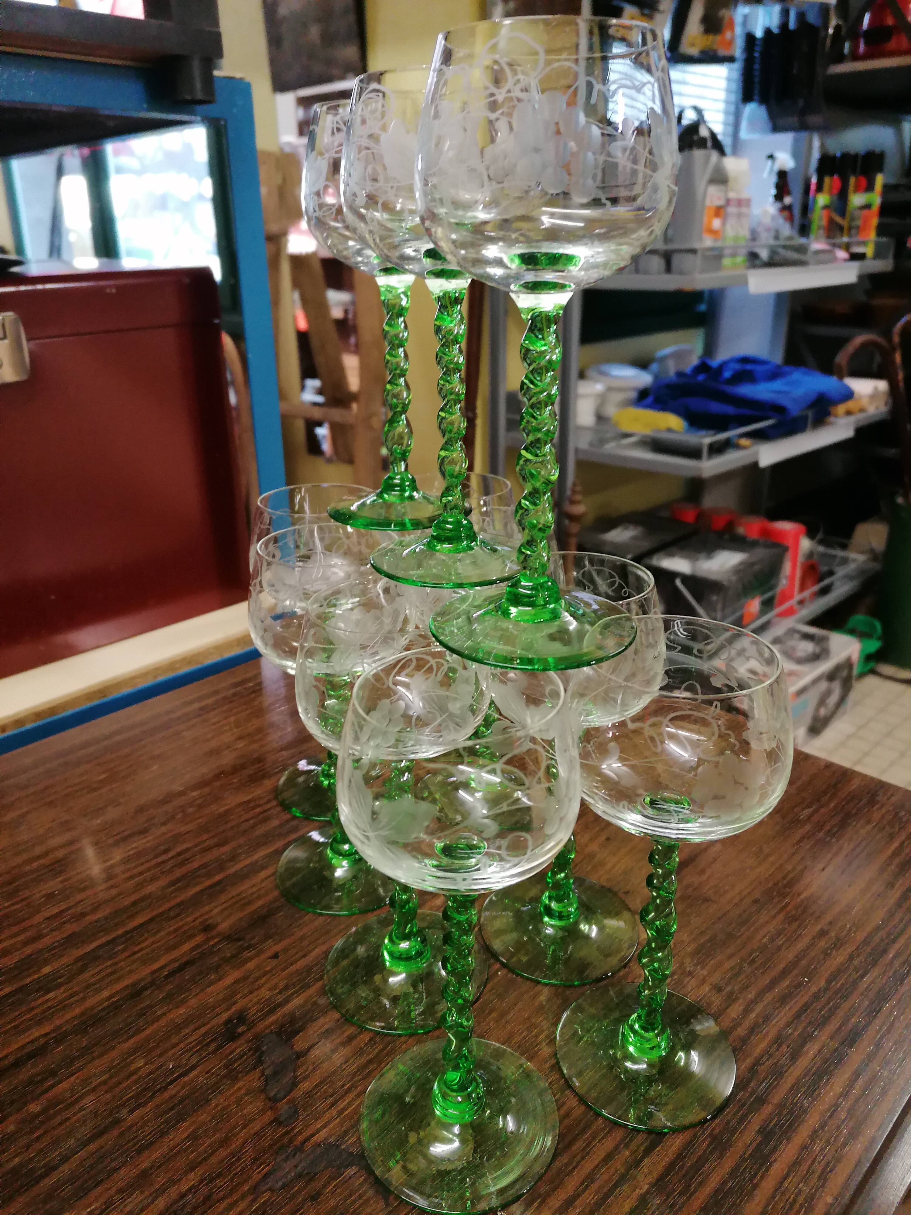 11 crystal Alsace wine glasses