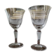 2 large crystal water glasses engraved Villeroy & Boch tulip shape