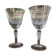 2 large crystal water glasses engraved Villeroy & Boch tulip shape
