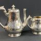 Silver-plated coffee pot and milk jug monogrammed MA, signed CHRISTOFLE.
