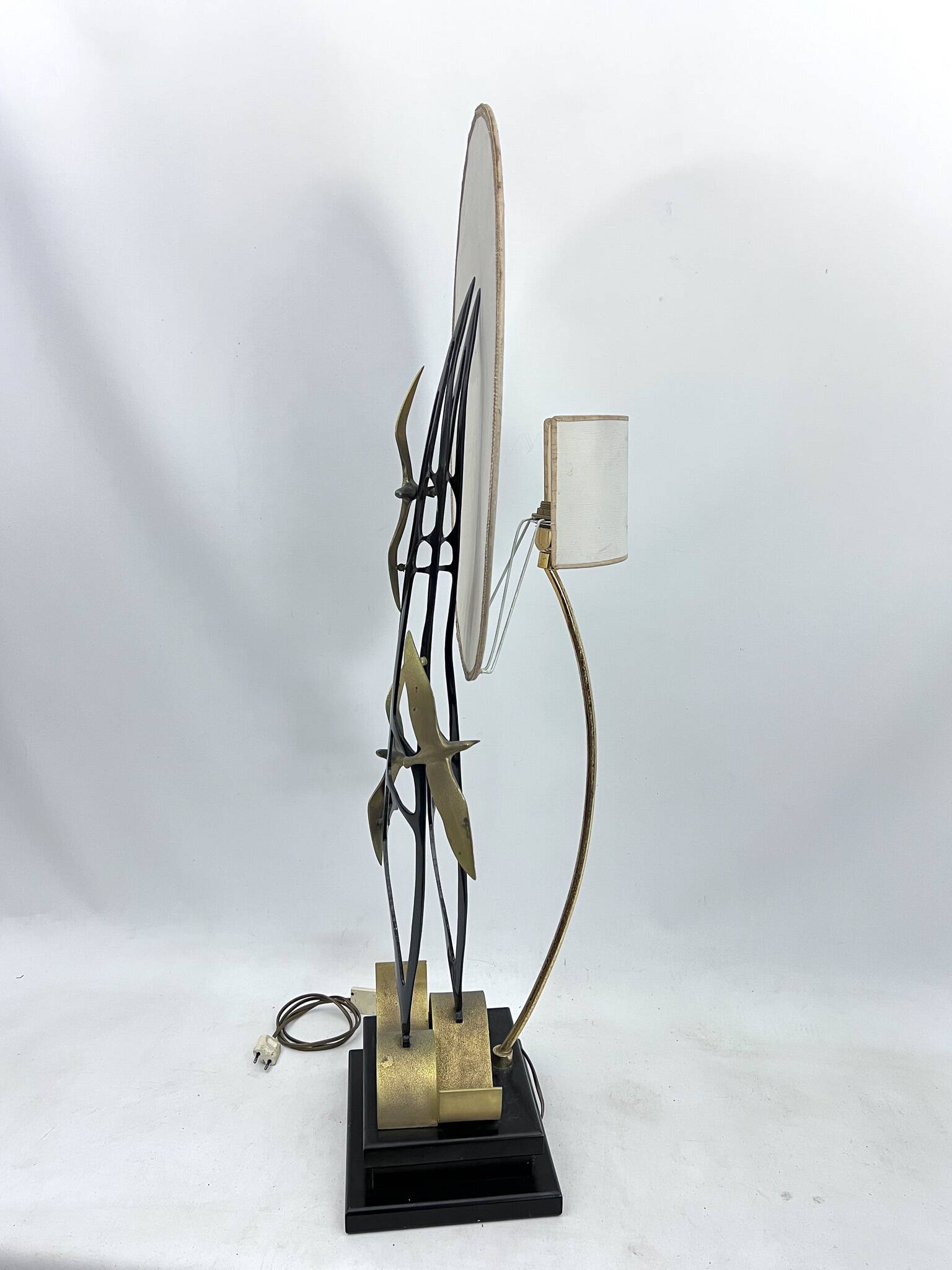 Lanciotto Galeotti, Midcentury Gold-Plated Italian Lamp by L'Originale, 197