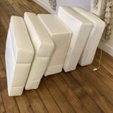 Pair of white leather and chrome armchairs