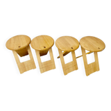Set of 4 Roger Tallon TS folding stools Sentou Edition 1979