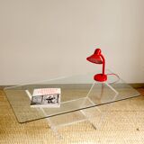 Glass and plexiglass coffee table - David Lange