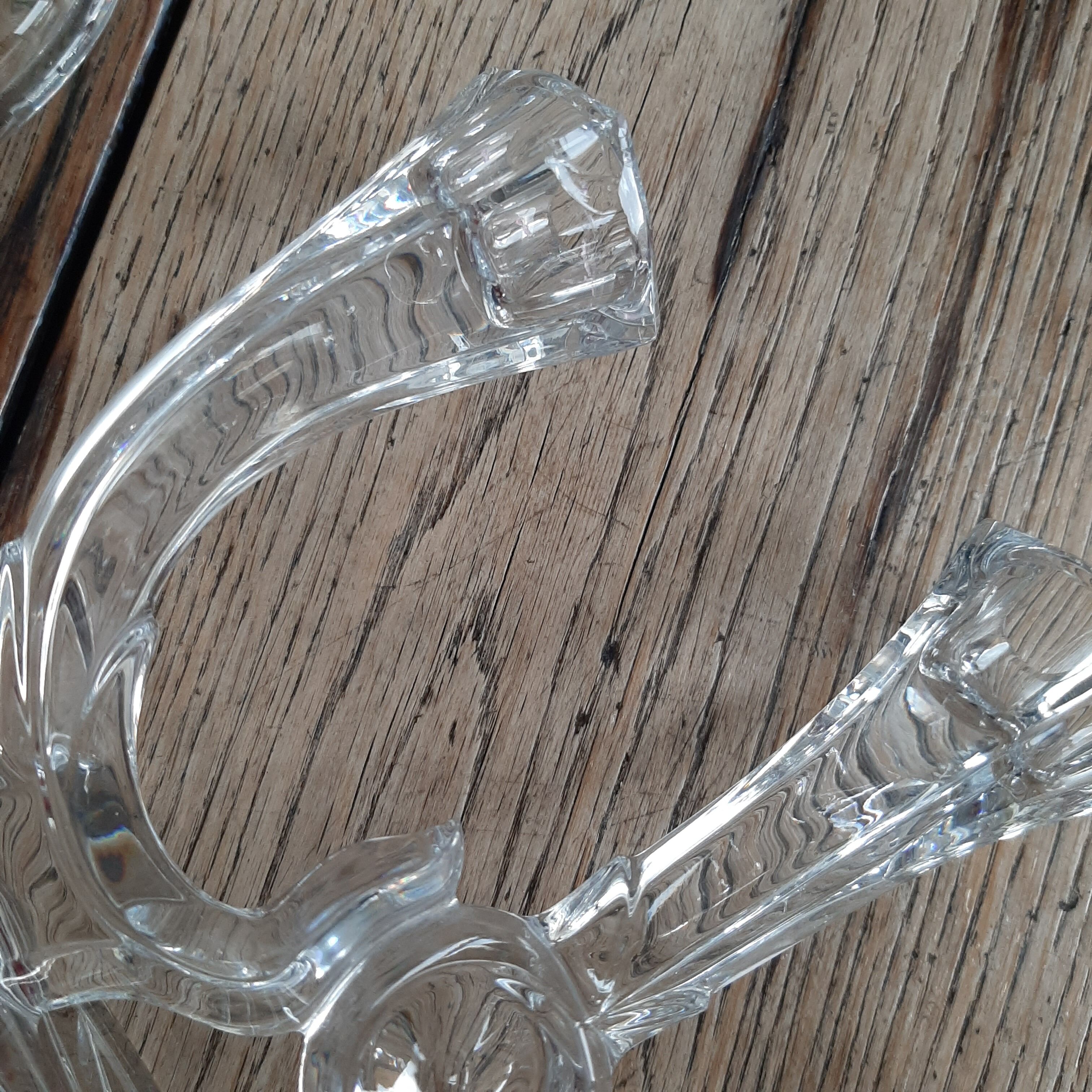 2 crystal candle holders
