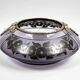 Art Deco vase in mauve glass D'Argyl with a pewter mount.