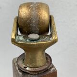 2 old English luggage rack in bronze and 19th century wood