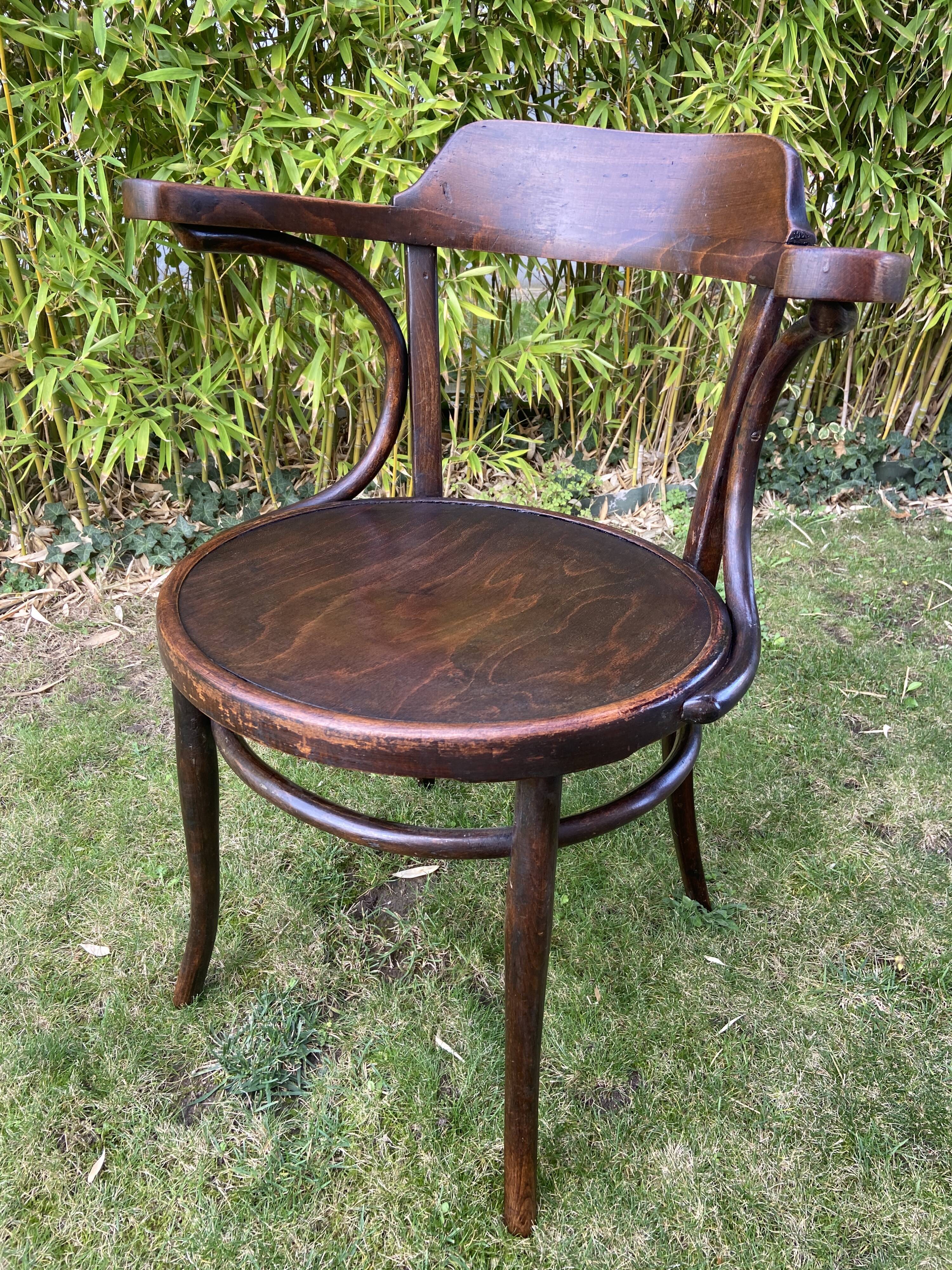 Viennese curved wood armchair JJ Kohn Bentwood