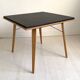 "PLIDEAL" Folding Coffee Table Beech & Faux Leather 1950 Vintage Glamping