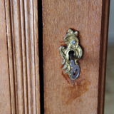 Louis XV style wardrobe in light oak, 3 beveled ice creams