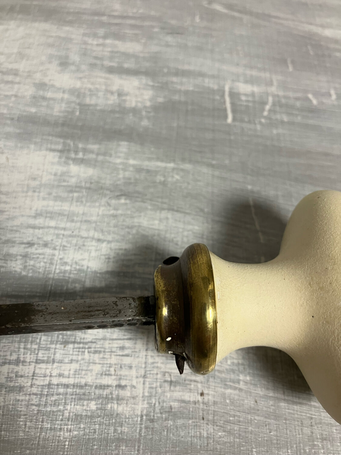 Old beige door handle