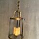 Brass vestibule lantern chandelier and glass cylinder