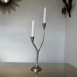Modernist candle holder in solid bronze 1970
