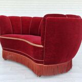1960s danish vintage 2 seater "banana" sofa