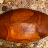 Vintage Red Carved Wooden Bowl / Pocket Dish - 41 / 25 / H 8 cm