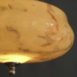 Suspension Art Déco, marbrée avec suspension chromée, années 1930