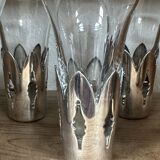 5 verres à liqueur métal argenté