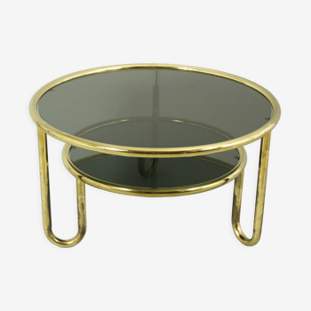 1970s Round Brass Table, Switzerland