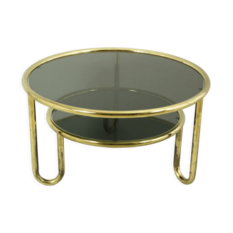 1970s Round Brass Table, Switzerland