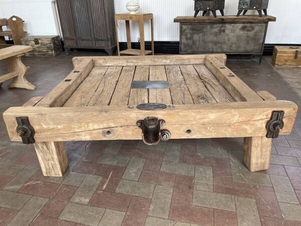Table basse pressoir chêne
