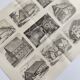 Antique print - Farmhouse and traditional architecture - Original poster from 1909