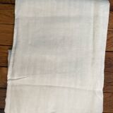 Old linen sheet embroidered red monogram