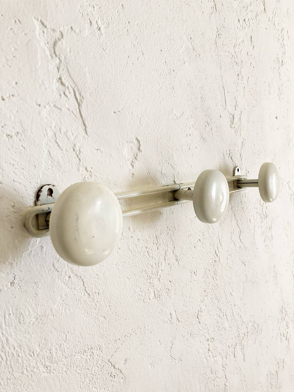 White metal wall coat rack, 1960s