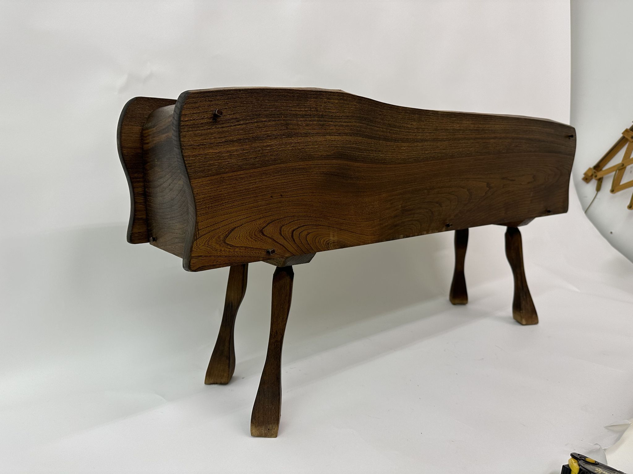 Brutalist solid wooden flower plante, 1970's