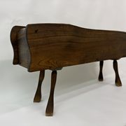 Brutalist solid wooden flower plante, 1970's