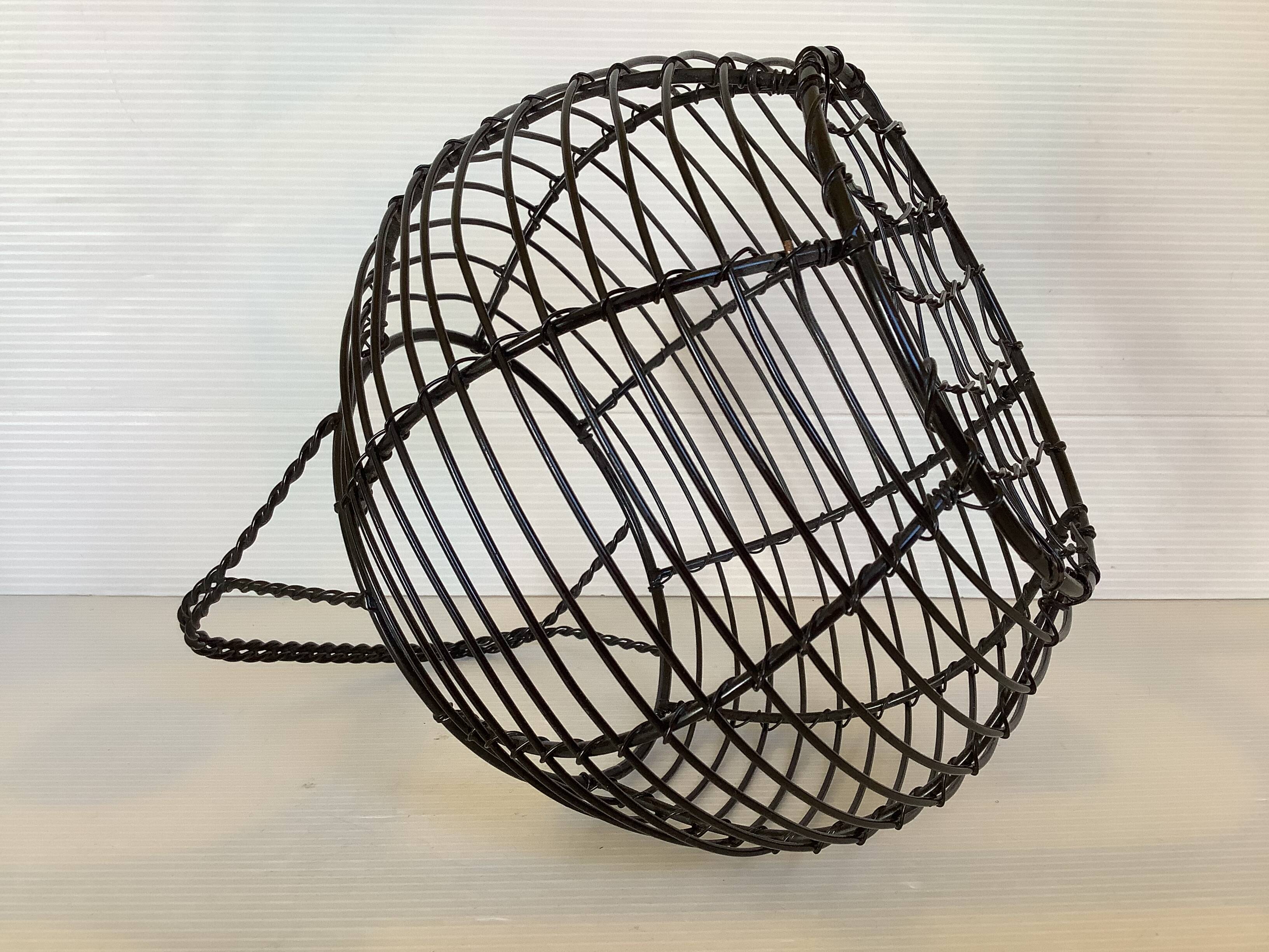 Black metal egg basket