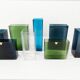 Set of 8 ISI vases in colored glass Lennart Andersson Gullaskruf, 1960