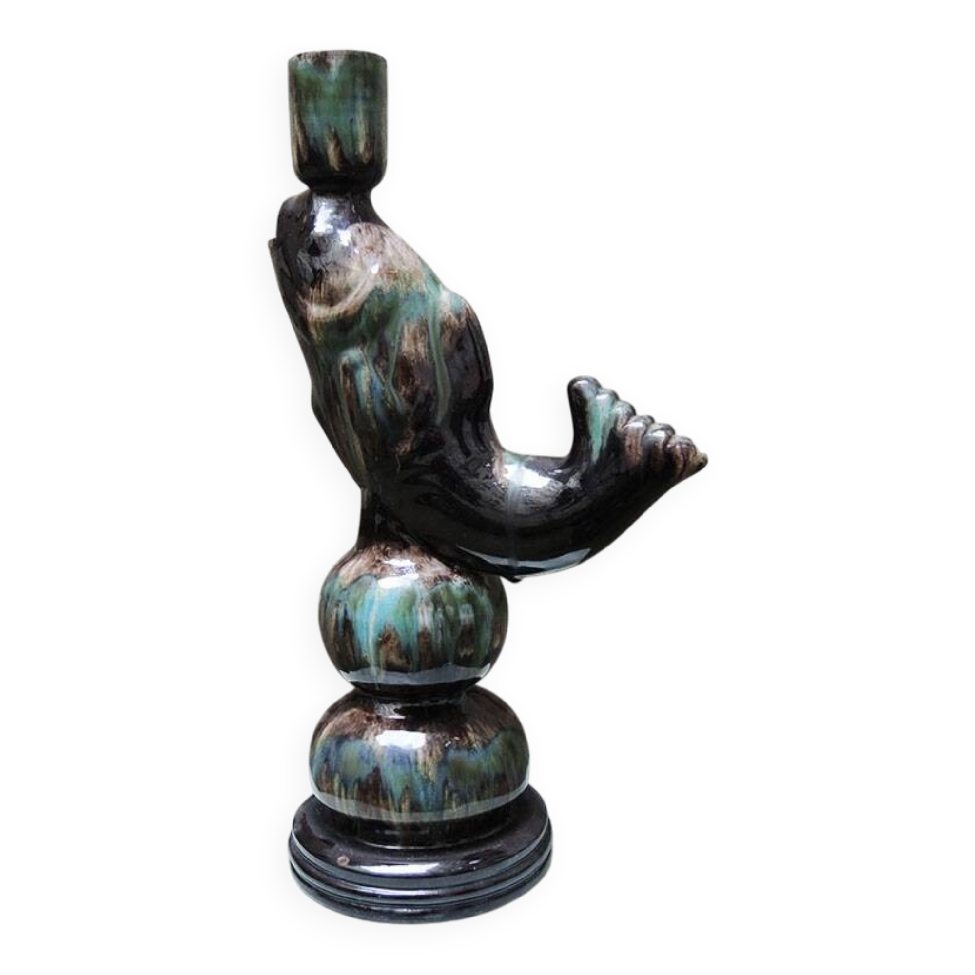 Old fish-shaped ceramic lamp base