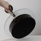 Black Metal Table Lamp with Clear Glass Base - Postmodern Memphis Italian Design, 1980s