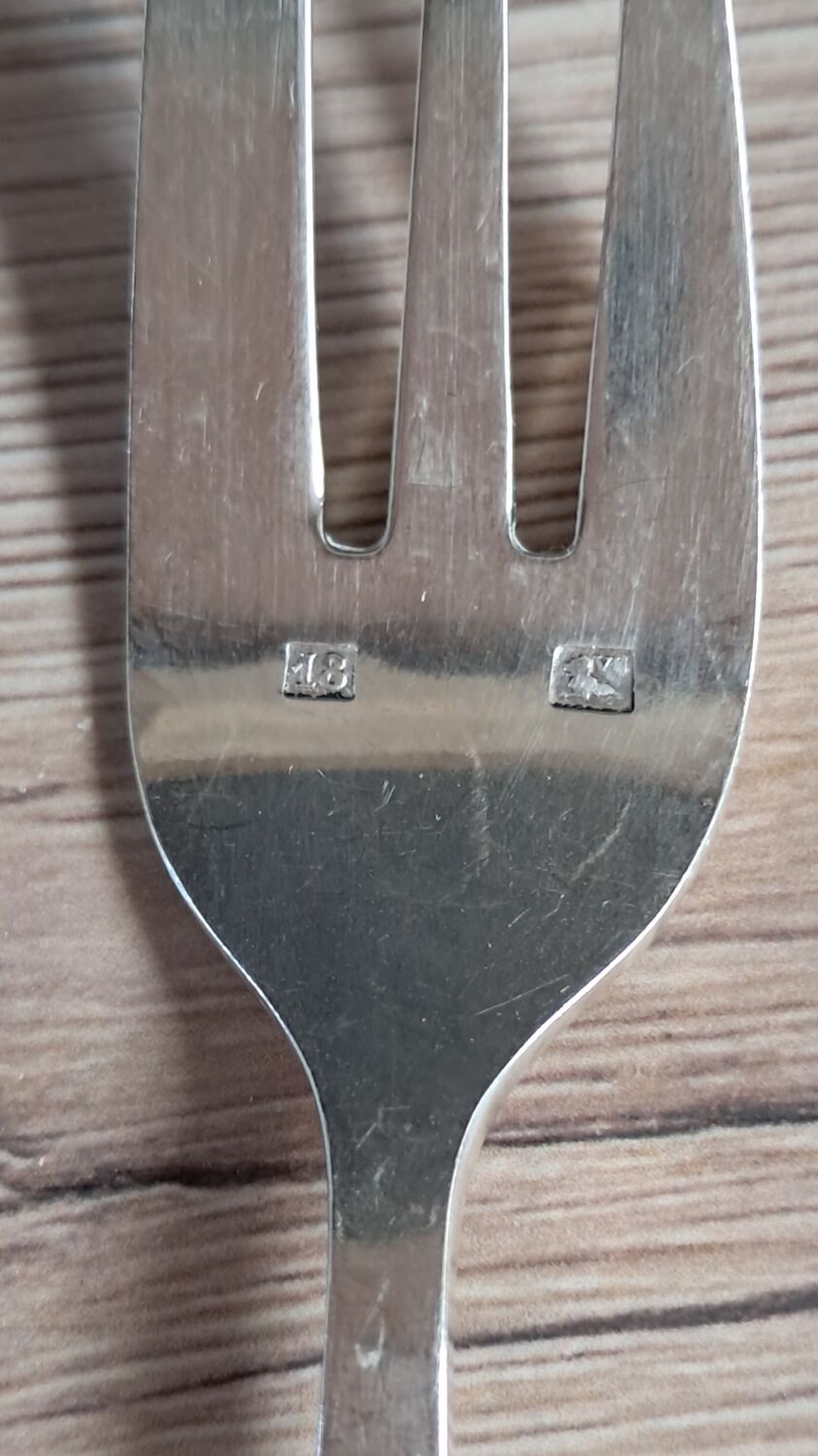 Cutlery set of 12 forks and silver-plated cake server