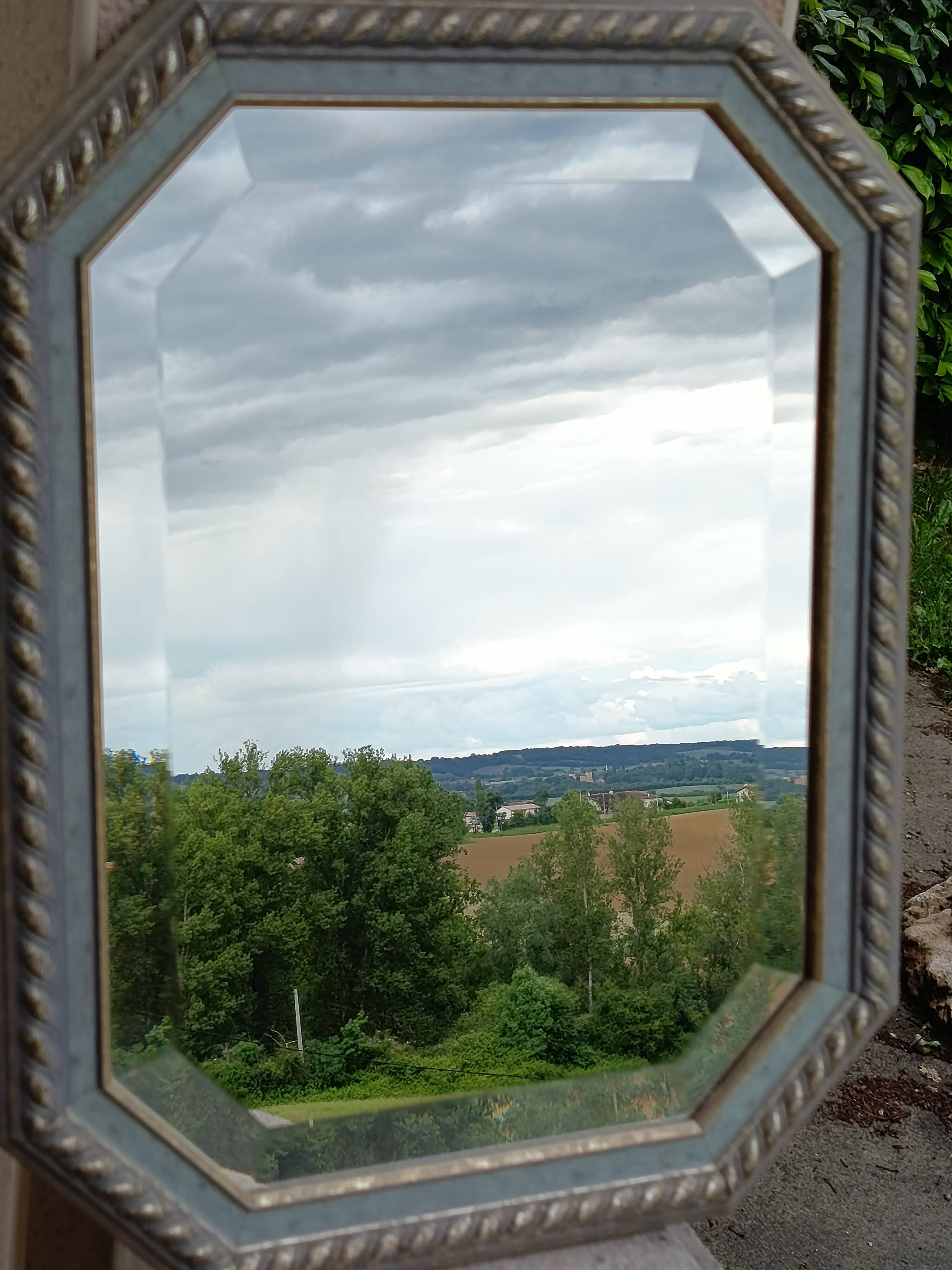 Vintage octagonal mirror